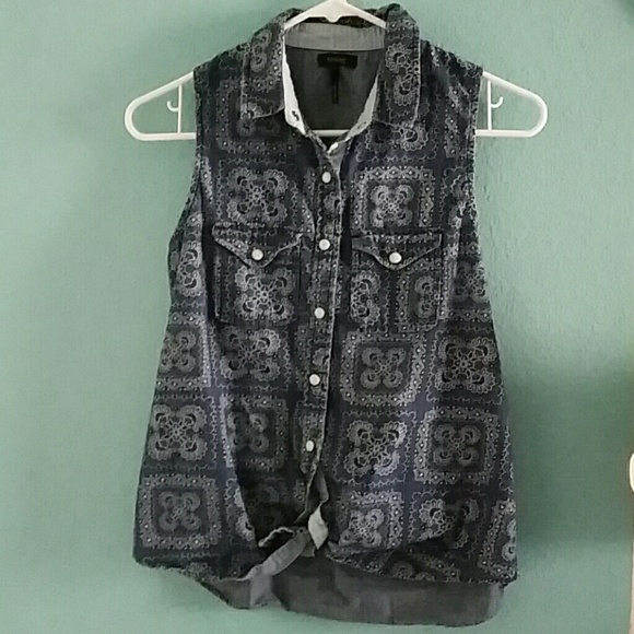 Denim button down