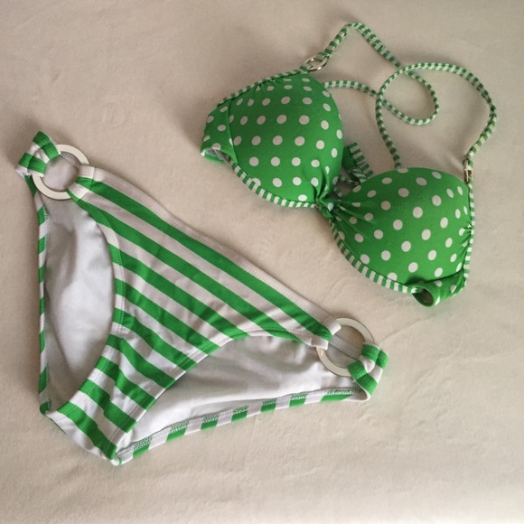 Green Polka-Dot Bathing Suit