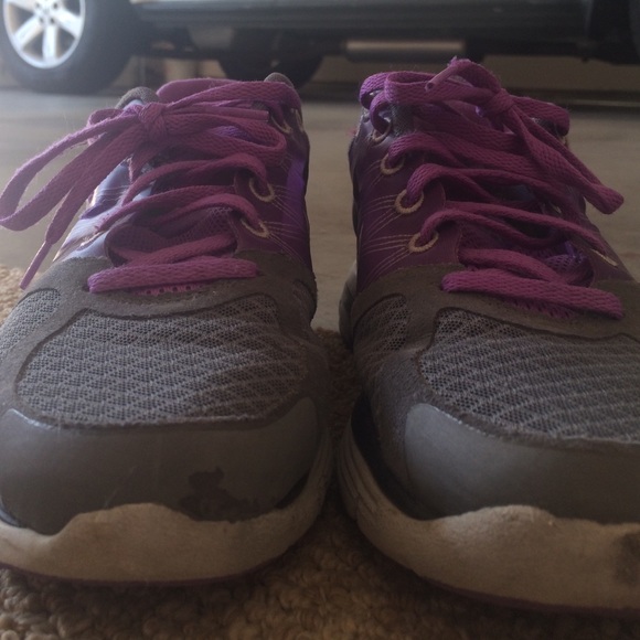 Purple and grey nikes