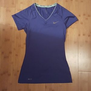 Blue Nike Pro Dri Fit Shirt