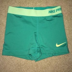 Teal Nike Pro Spandex 3'