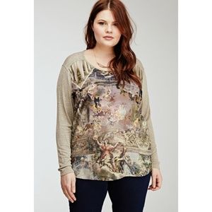 Plus Fresco Print Top