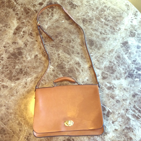 Brown leather envelope bag