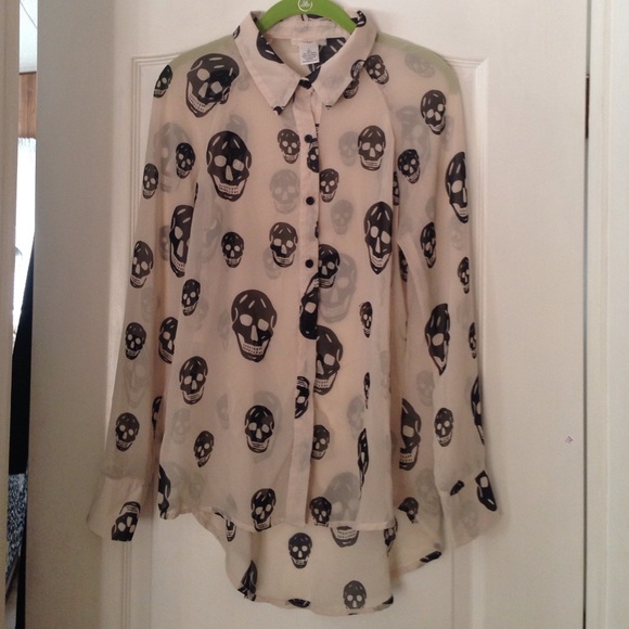 sheer skull blouse