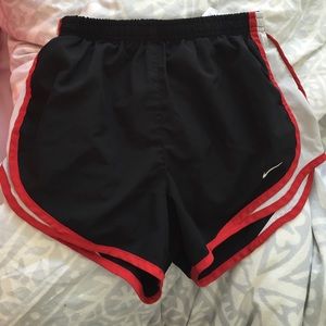 black and red nike shorts