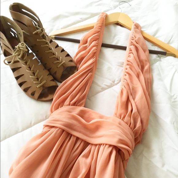 Sabo Skirt Dresses & Skirts - Hold until tomorrow Blush Long Low Cut Dress