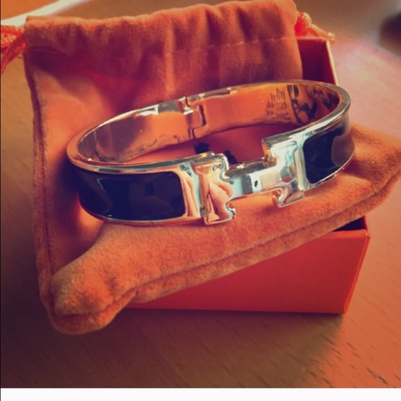 Hermes Black and Gold H bracelet - inspired