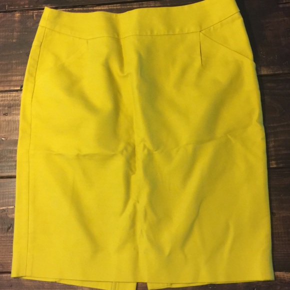 The Pencil Skirt JCrew mustard yellow