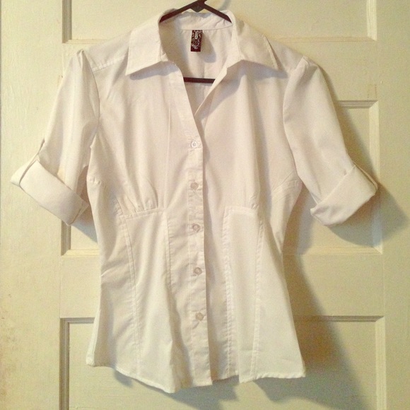 White dressy button up top