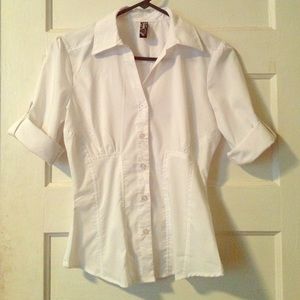 White dressy button up top