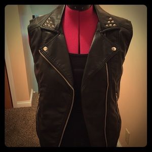 Studded leather vest