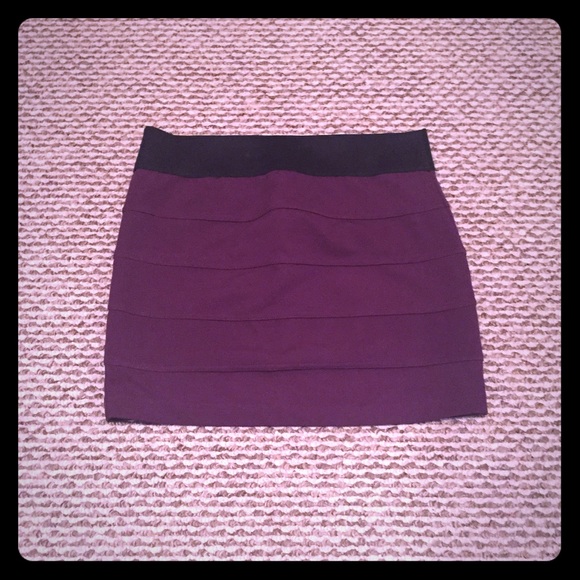 Dark Plum Banded Skirt