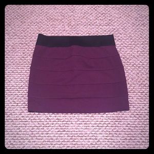 Dark Plum Banded Skirt