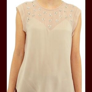 Rebecca Taylor Rhinestone Flutter Sleeve