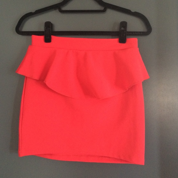 Red peplum skirt