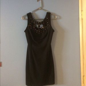 Black studded neckline dress