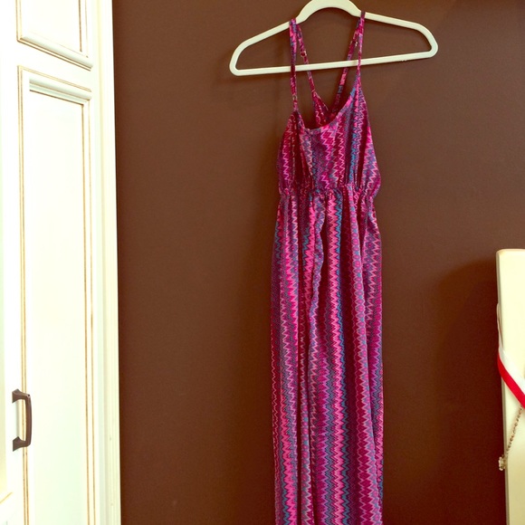 Pink chevron maxi dress!