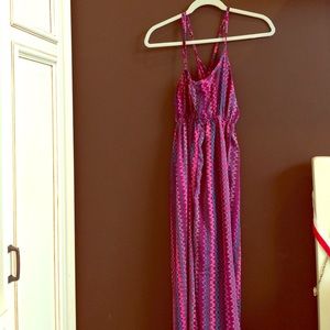 Pink chevron maxi dress!