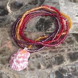 Glass Beaded Florida Seashell Bracelet