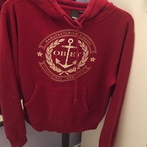 Obey maroon hoodie