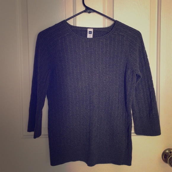 Grey Knit Mid Sleeve Sweater