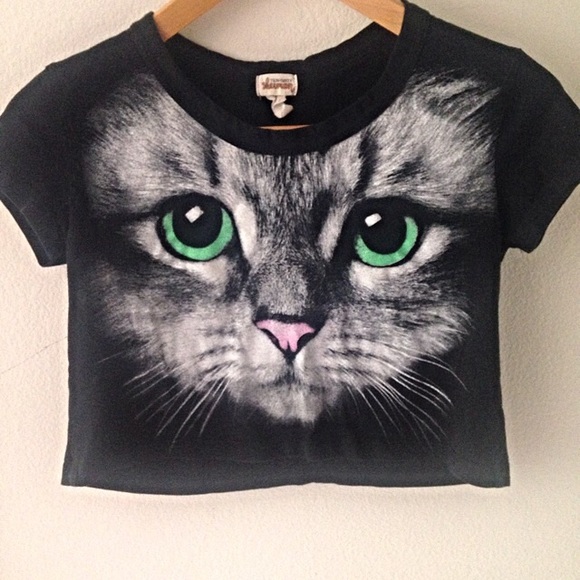 RAD CAT CROP TOP!💚🎀