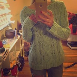 Knitted mint green sweater