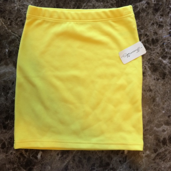Bright yellow skirt