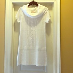 White sweater dress