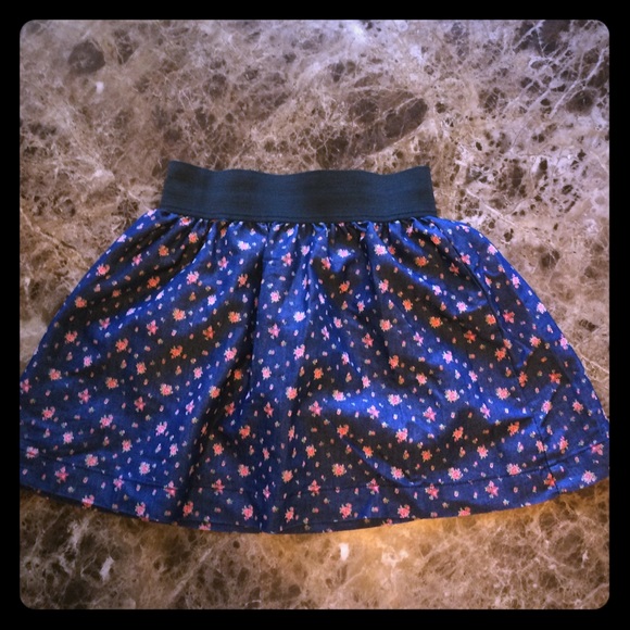 Jean floral skirt
