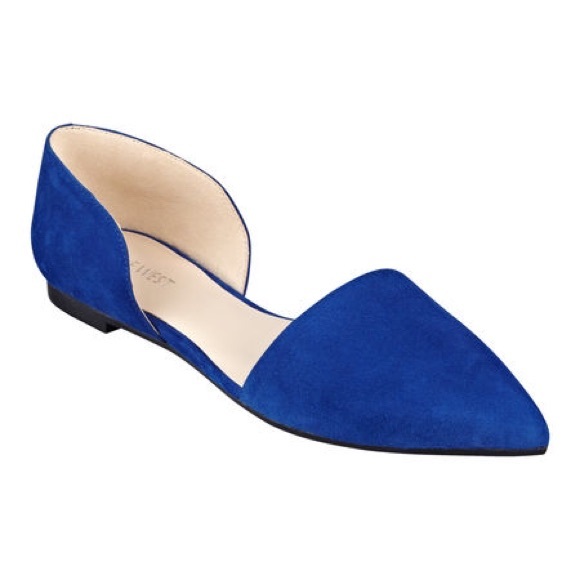 Cobalt Blue Suede d'Orsay Flats