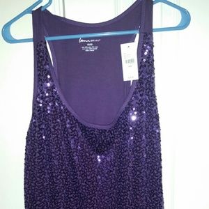 Purple sequin tank top