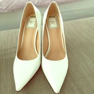 Christian Dior inspired white heels