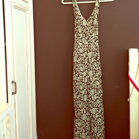 Black and Beige floral jumpsuit