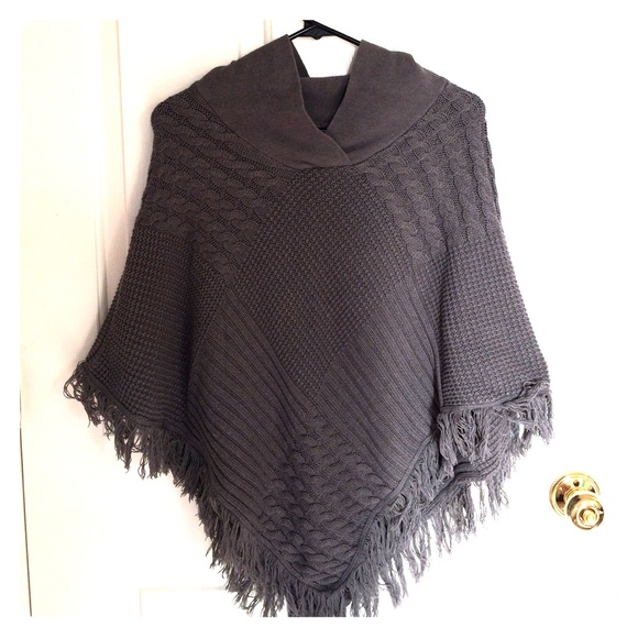 Comfy Grey Poncho