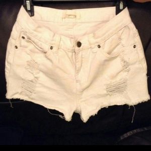 White high waisted shorts