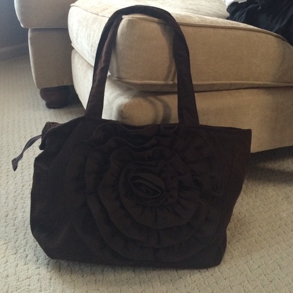Dark brown flower handbag