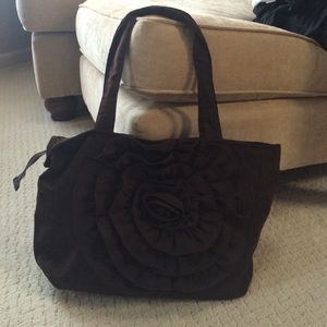Dark brown flower handbag