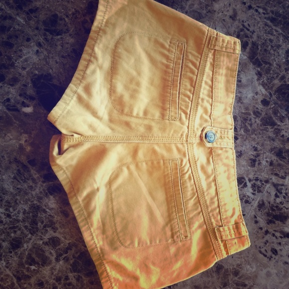 Yellow jean shorts