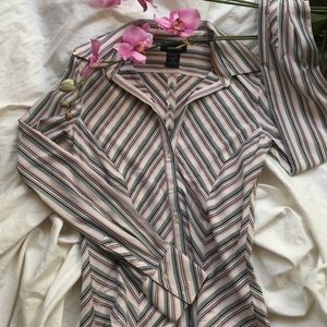 Express multicolored button down shirt