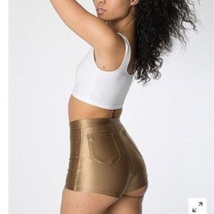 American apparel gold disco shorts in a size M