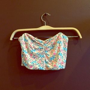 Floral cropped tube top