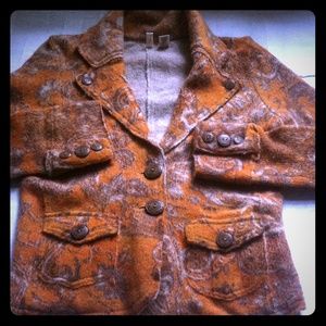 Moth new small wool floral orange pockets warm