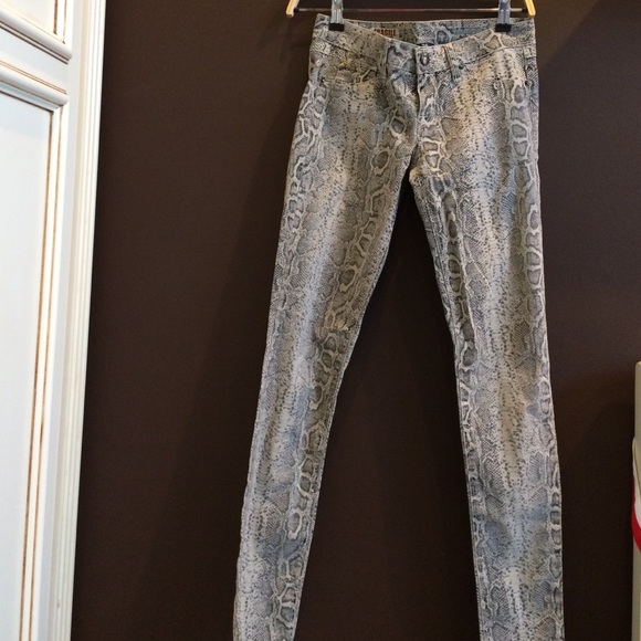 Snakeskin pattern jeans