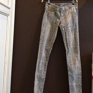 Snakeskin pattern jeans