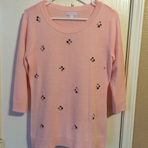 Pink rhinestone sweater