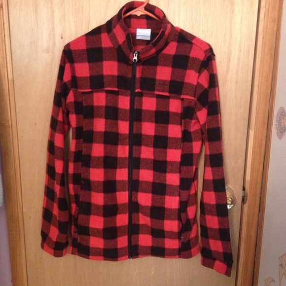 columbia buffalo plaid fleece