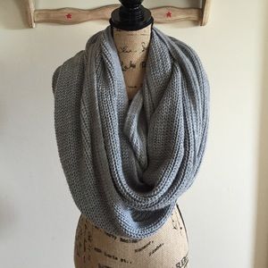 Gray Knit Infinity Scarf