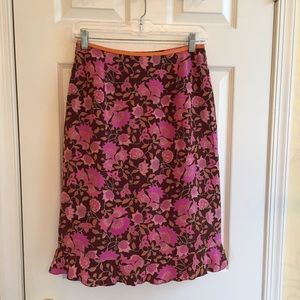 Ann Taylor silk floral size 2 skirt. Like new.