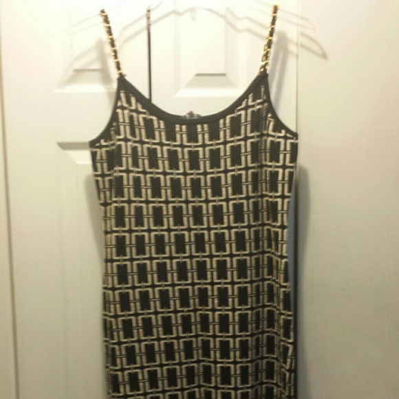 Black and gold evening dress